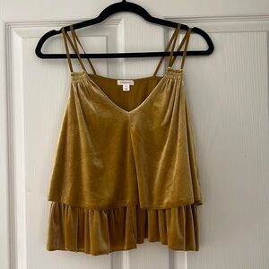 Gold velvet tank